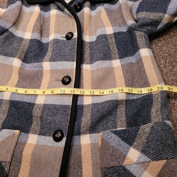 Vtg Penguin Fashions Plaid Wool Blend Peacoat - Picture 11 of 15